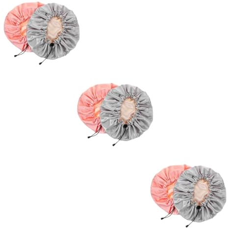 FRCOLOR 6 Stk doppelschichtige Schlummertrunk Zöpfe Haarkappe Badehüte silk cap for sleeping silk sleeping cap Damenhut Kappen Duschhauben für Damen Duschhauben für die Dame einstellbar