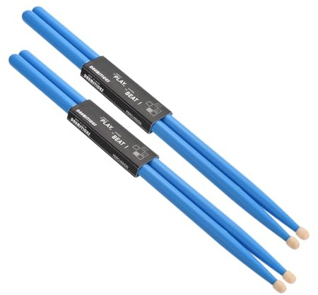 sourcing map Drumsticks aus Ahornholz, rutschfeste Griffe, 7 A, Blau, klassische Schlagzeugstöcke mit Holzspitze zum Drummen, Musikinstrument, Percussion, 2 Paar