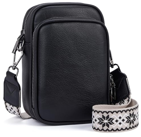 MUIIKOLA Handy Umhängetasche,RFID-Blockierung kleine Handytasche, Multifunktion Handy Umhängetasche Damen Leder,umhängetasche damen Breiter Gurt abnehmbarer Schultergur