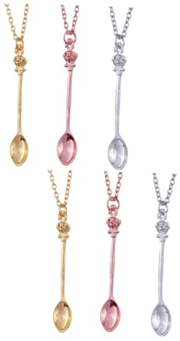 Holibanna 6pcs Spoon Pendant Necklace Decorative Crown Necklace for Women Hip-hop Clavicle Chain Hanging Pendant for Everyday Wear