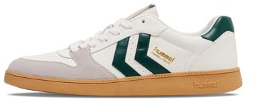 hummel Sneaker da pallamano perfetto per adulti, traspirante, design leggero, taglia, Bianco Verde, 43 EU