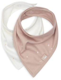Jollein Baberos baberos para bebé, bandana, rosa salvaje, 2 unidades, 100% algodón, con cierre de velcro, babero para bebé