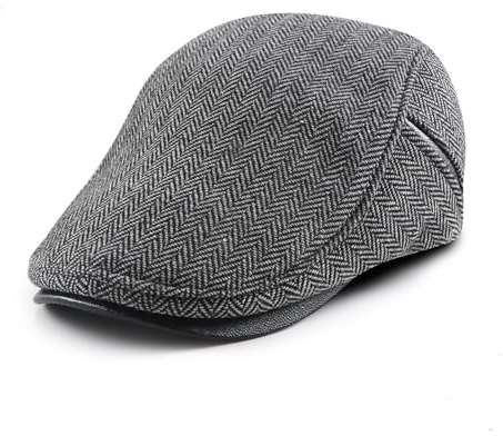 YAMEE Schiebermütze Winter Herren Innenfutter Plüsch Wärme Atmungsaktiven,Baskenmütze Herren mit Verstellbar Schnalle,Wintermütze Herren Stilvoll Schlicht,Barett Unisex Vintage Klassisch,Cabbie Cap