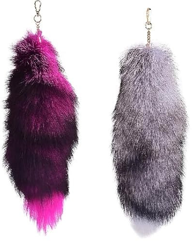 Nocyclonic Fox tail Fuchsschwanz Anh채nger Echtfell Sonnenfuchs Fuchschwanz Antenne Schl체sselanh채nger Tasche Zus채tze Tasche Anh채nger Auto Dekoration Weich Flaumig etwa 40cm (F)