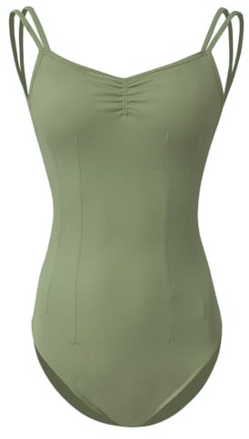 ROYAL SMEELA Ballerina Ballettbody für Damen, Trikot für Erwachsene, Spaghettiträger Ballettrikot mit BH, Tanztrikot für Frauen