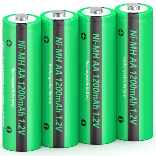 PKCELL AA Akkus NIMH Wiederaufladbar Batterien 1200mAh 1,2V Vorgeladen für Solarlampen,12 Stück