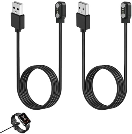 2 Pièces Universel Chargeur Montre Connectée, 2 Pin 2.5mm Magnétique Chargeur pour Smartwatch, Charge Rapide et Sécurisée, Compatible avec Montres Sportives Accessoires Électroniques, Design Portable