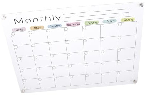 Lurrose Magnetische Trockenlöschtafel Für Kühlschrank Acrylkalender Löschbarer Monatsplaner Whiteboard-kalender Magnetische Tafel Kühlschrank-magnettafel