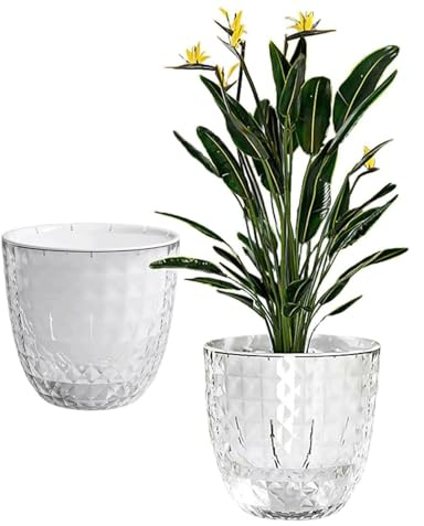 Rich Iron Vasi per piante da 10 cm, auto-irrigante, vasi per piante da interno, per violette africane, vasi per vivaio, per tutte le piante da appartamento, fiori, vassoio autoirrigante, decorazione