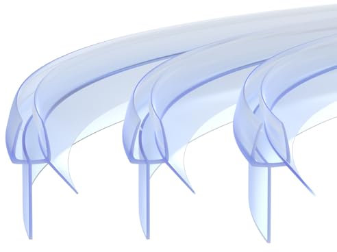 Zocipro 3x Guarnizione per Porta Doccia Curva 40cm, Perfetto per Porte in Vetro da 4-6mm, Guarnizione Box Doccia con Bordo in Gomma Extra Spesso, Guarnizioni di Ricambio per Porte Doccia