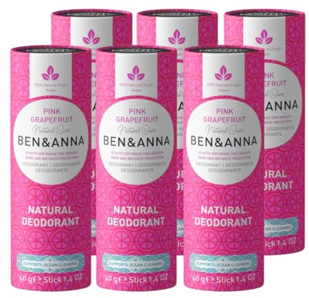 BEN & ANNA PINK GRAPEFRUIT- Natürliches Deo-Stick für Herren und Damen | Vegan & Naturkosmetik | Nachhaltig in Papertube | Gegen starkes Schwitzen | Aluminiumfrei (6)