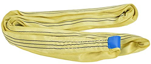 Round Sling Soft Lifting Hoist Webbing 3T Endless Strap Portable Yellow PES Material (4m)