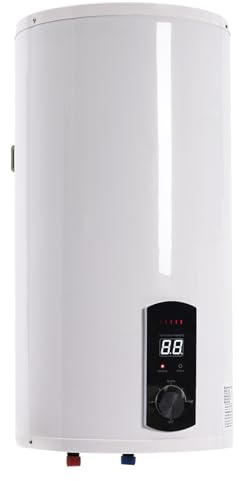 Scaldabagno elettrico da 2000 W, in acciaio inox, bianco, 50 litri, 220 V, serbatoio per acqua calda con doccia a mano, adatto per cucine, WC, parrucchieri, bagni, scuole