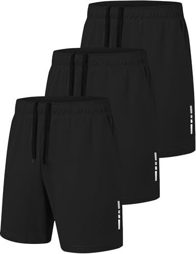 xtuwkzo Short de Sport Homme Séchage Rapide Bermuda Short Course a Pied Homme Running Gym Basketball Tennis Sportsear Bermudas avec Poches, Noir M