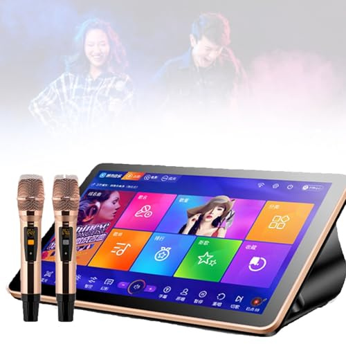 RxGhyl Schermo Tattile da 18,5 Pollici, Aggiornamento Tramite Cloud, Download di Brani, Telecomando per Telefono con Schermo Tattile da 18,5 Pollici E Controllo Tramite App, Karaoke 3TB-White