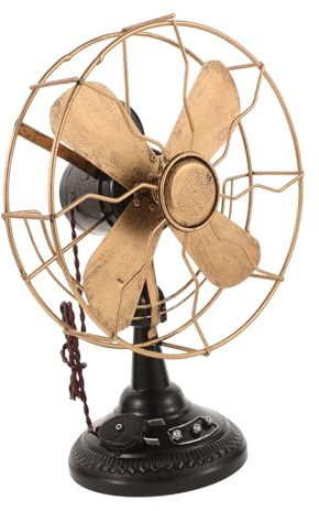 ZUNOXAZ de Ventilador Vintage de Hierro Decorativo Escultura Retro para Mesa Adorno Antiguo