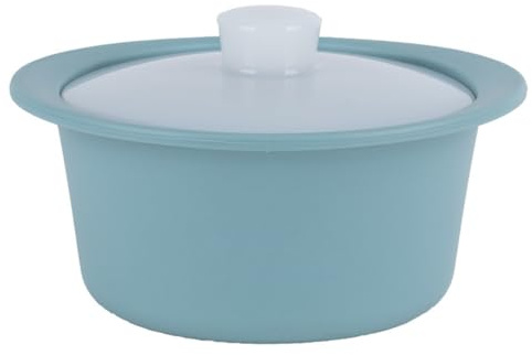 Wzxksoac Vaporera de Silicona para Microondas con Asa y Tapa, Resistente Al, Apta para Lavavajillas, Color Azul.