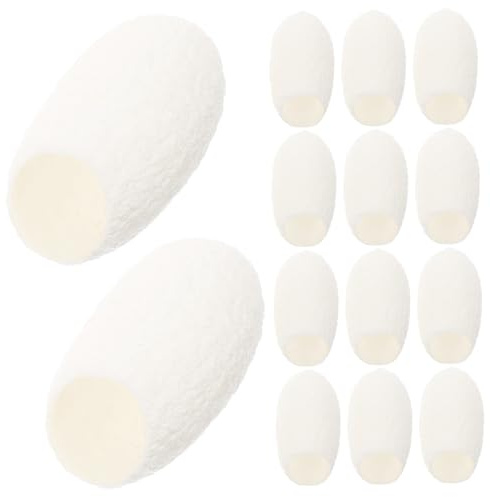 Healvian 60 piezas Bolas de Seda para Limpieza Facial Exfoliantes Naturales Suaves y Efectivas para Cuidado Profundo Piel Uso Personal y Familiar