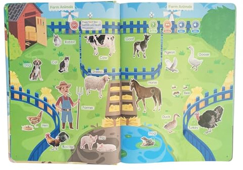 Libri interattivi per bambini – Libro di apprendimento delle lingue per ,260+ parole 14 giocattolo parlante lettura apprendimento apprendimento linguistico promozione della lingua