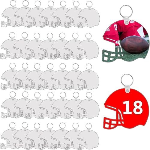 Javoryxh 40 Piezas Camisa De Casco En Transferencia Térmica Llavero Accesorios Bolsa Sublimación Adornos Regalos Camisa Casco Transferencia Térmica