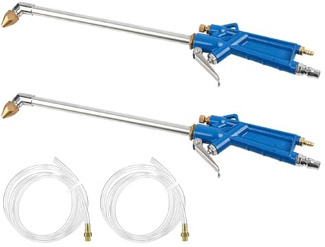 2 tryckluftspistoler, längd 400 mm, pneumatisk pistol för motorrengöring, i högt tryck aluminiumlegering, för mekaniska inre och hjul