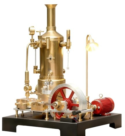 Retrol SE-03 Funktionierende Dampfmaschine, 38-teiliger DIY-Dampfmaschinen Modellbausatz mit Kessel, Generator & Lampe, Physik-Experimentierkasten und Sammlermodell für Erwachsene