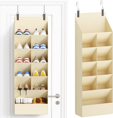 Lifewit 6 Ebenen Schuhorganizer Hängend mit 10 tiefen Taschen, Beige