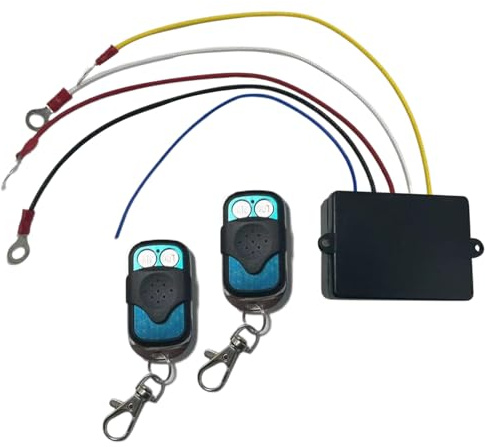 Telecomando wireless per verricello – 12 V 24 V, robusto trasmettitore elettrico a lungo raggio, ricevitore per fuoristrada, rimorchio, camion, rimorchio, officina, garage, fattoria, manutenzione