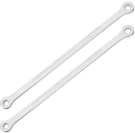 sourcing map 2pcs Double Head Box End Wrench 6 x 7mm 45# Steel Nickel Plating 0 Degree Offset Extra Long Box End Spanner Hand Tool with 12 Tooth for Automotive Repair Maintenance Mechanical