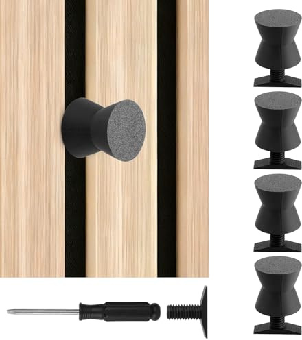 GEEKHOM 4er Haken für Akustikpaneele Ohne Bohren Akustikpaneele Zubehör Set Inkl. Montagezubehör - Kleiderhaken Garderobenhaken Wandhaken für Akustikwände - Stabile & Flexible & Wandmontage - Schwarz