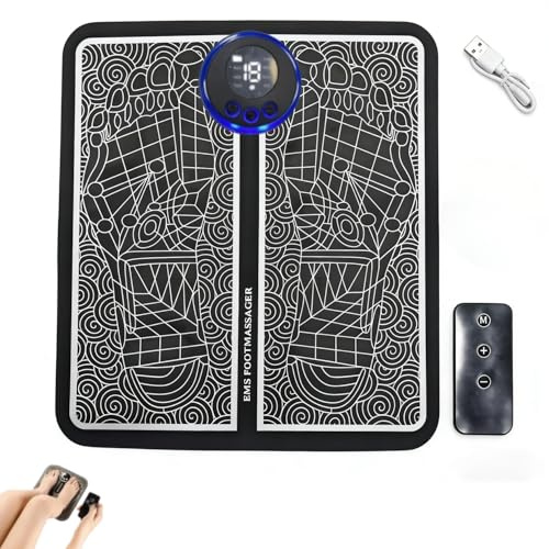 Foot Massage mat for Acupressure, with Remote Control, Leg and Foot stimulating Massage mat, Improves and Promotes Muscle Function, for Muscle Relaxation, 8 Modes, 19 Intensity Levels.