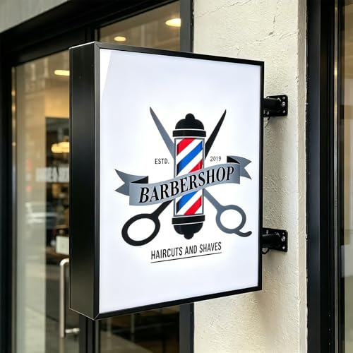 Benutzerdefiniertes Doppelseitiges LED Leuchtkastenschild für Außenbereich – Individuelles Werbeschild mit Logo, Wasserdicht, Beleuchtetes Firmenschild für Geschäft, Café & Restaurant