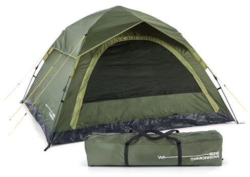Where Tomorrow Pop Up tält för 4–6 personer – tält med 10 sekunder. Snabb uppbyggnad | väderbeständigt campingtält regn, snö, vind, sand | med högt golvbadkar, myggnät, takventilation