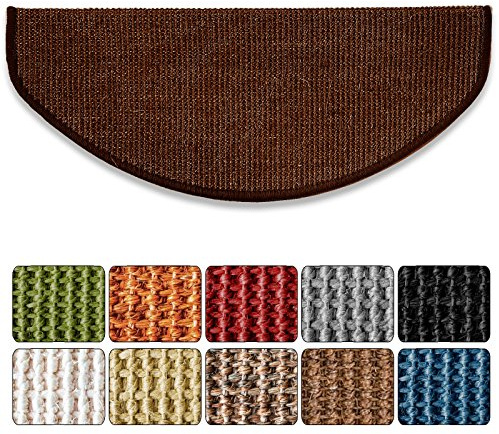 Floordirekt Sisal-Stufenmatte Sylt | Dunkelbraun | Halbrund 65 x 23,5 cm