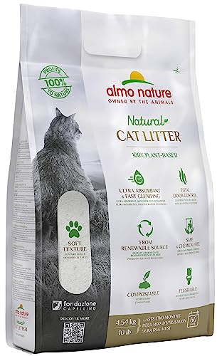Almo Nature Natural Cat Litter Soft Texture - Klumpende Katzenstreu, 100% pflanzlich, biologisch abbaubar, ergiebig und gegen Gerüche. Sack 4,54Kg