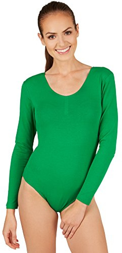 dressforfun tectake Damen Langarm-Body mit Rundhals Ausschnitt (S | Grün | Nr. 301295)