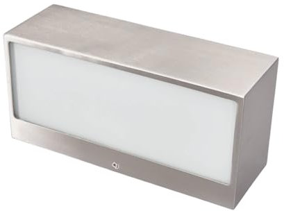 Outdoor Wall Light 'Leonora' (Modern) in Silver Made of Stainless Steel (1 Light Source, E27) from Lindby | Wall lamp for Exterior/Interior Walls, House, Terrace und Balcony