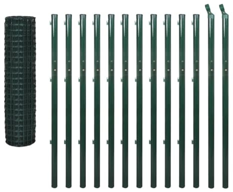 vidaXL Eurozaun Stahl 25 x 1,7 m Grün