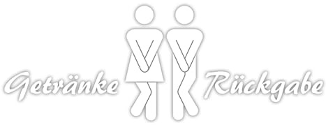 younikat WC Aufkleber Getränke-Rückgabe weiß 19,5 cm - dv714