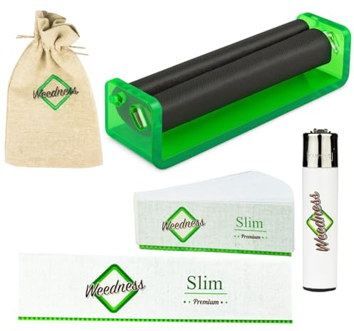 Weedness Joint Drehmaschine für King Size Paper 110 mm 5-teiliges Set - Konisch Rolling Machine Zigarettenroller Roller Long Zigaretten Rollmaschine Dreh Gerät Set