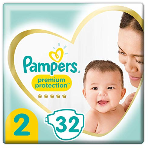 Pampers Baby Windeln Größe 2 (4-8kg) Premium Protection, 32 Stück, Tragepack, Pampers Weichster Komfort Und Schutz