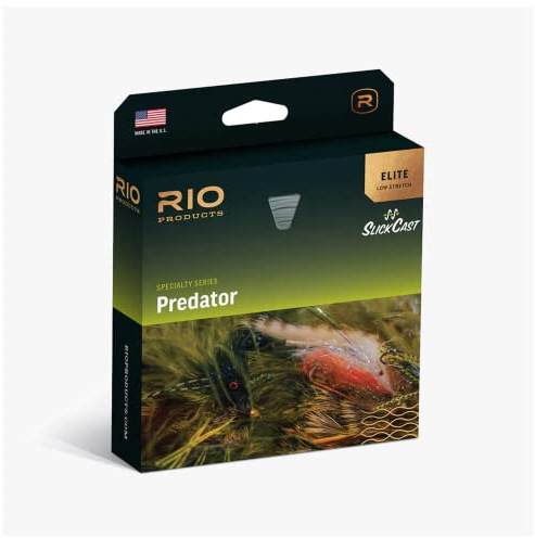 Rio Elite Predator-Fliegenschnur, entworfen für große und schwere Fliegen, geringe Dehnbarkeit und ultradünne Leistung, Schwarz/Grau/Gelb/Beige, 30,5 m, WF7F/I/S3