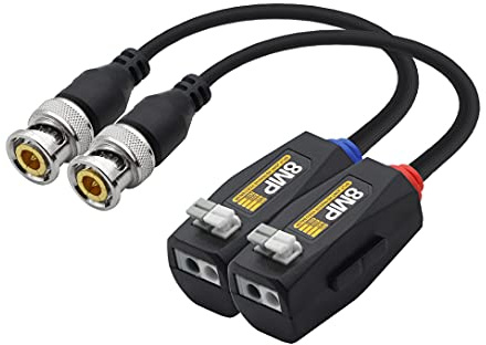 YACSEJAO Video Balun HD-CVI TVI AHD CVBS Connettore passivo BNC Cavo ricetrasmettitore video balun per 4K1080P960P720P 8MP5MP 4MP3MP CCTV Security DVR Sistema di telecamere di sorveglianza - 1 paio