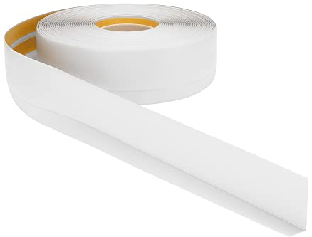 ProfiPVC Perfil Angular Suelo 50x20mm - 15 metros, Rodapié de acabado, ideal para cocina y baño, cinta autoadhesiva de PVC, rodapié flexible y blanda, Blanco