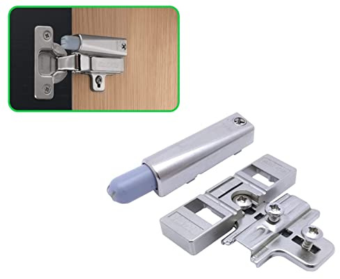 Piston Amortisseur Décélérateur pour portes, ralentit la course finale des portes, Smove SALICE. (Adaptateur pour charnière cou 0 et base acier, porte 2 charnières)