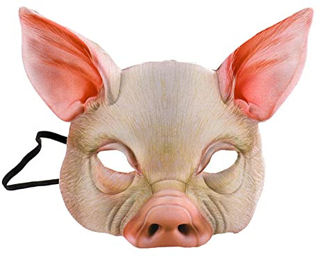 Unisex Halloween-Maske, schrecklich, halbe Schweinemaske, lustiges Tier, Gesichtsmaske, realistisch, Maskerade-Maskerade, Cosplay, Halloween-Zubehör, Kostüm, Karneval, Verkleidung