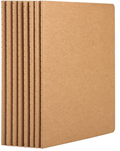 Yarotm Notizbuch A5 Kariert - 8 Stück 100 g/m² Notizblock Kraft Softcover - Schreibheft Grid Notebook a5 Set - Notizbücher Kariertes 5mm - Notizheft a5