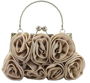 CORIOS Bolsa de Noche para Mujer Flor Embrague Bolso de Boda Bolso de Hombro con Cadena Desmontable Elegante Bolsos Bandolera para Fiesta de Graduación Boda Banquete