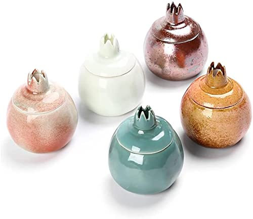UZOURI Frascos herméticos pequeños de cerámica para el hogar, té, Cereales integrales, Caramelos, Aperitivos, condimentos, frascos de Almacenamiento de Cocina (5 Piezas)