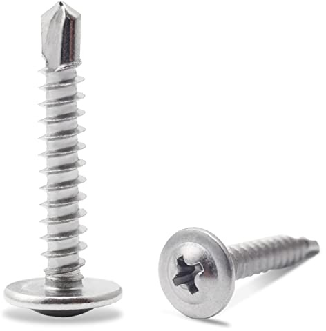 JEGONFRI (150pcs) #8 x 1 410 Stainless Steel Self Tapping Screws for Metal Plastic & Wood, Phillips Drive Modified Truss Head, High Strength Sheet Metal Screws (#8 × 1)